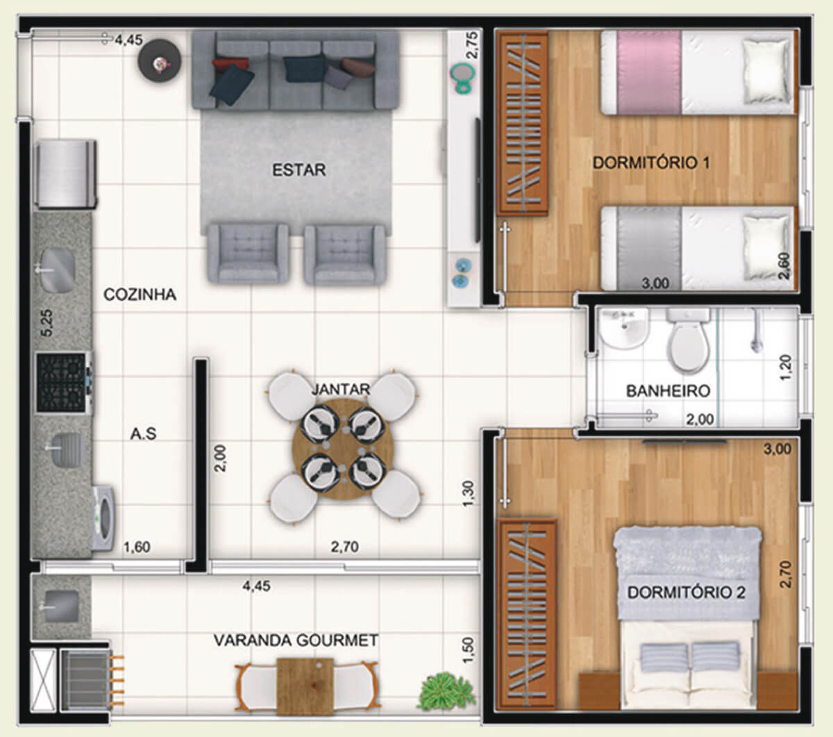 Apartamentos de 2 Dormitórios com churrasqueira | Portal do Nobre